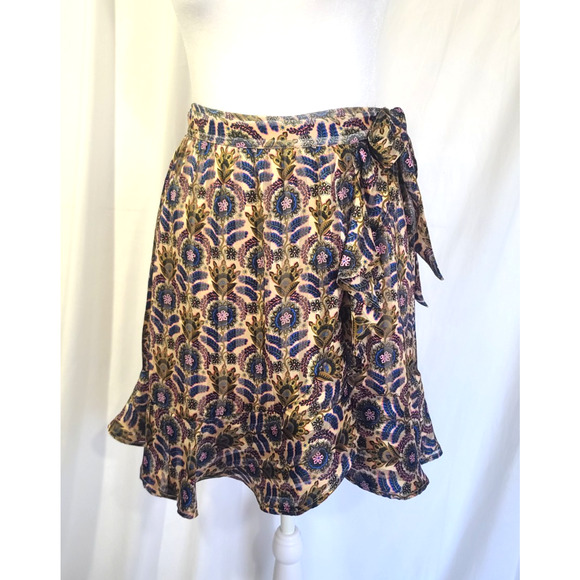 New W/Tag Scotch & Soda Womens Printed Floral Wrap Mini Skirt XS RT $118 - Picture 3 of 11